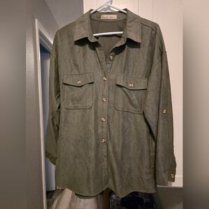 Olive Green Button Down
